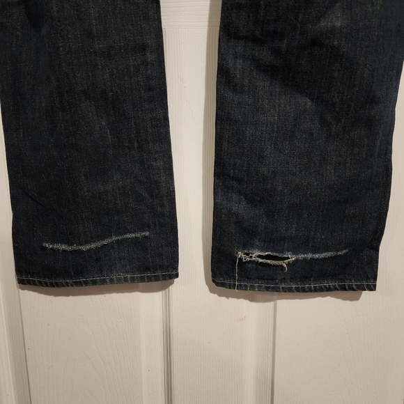 True Religion Men's Denim Blue Jeans Size 36 Slim 100% Cotton Distressed Ripped - Picture 9 of 15